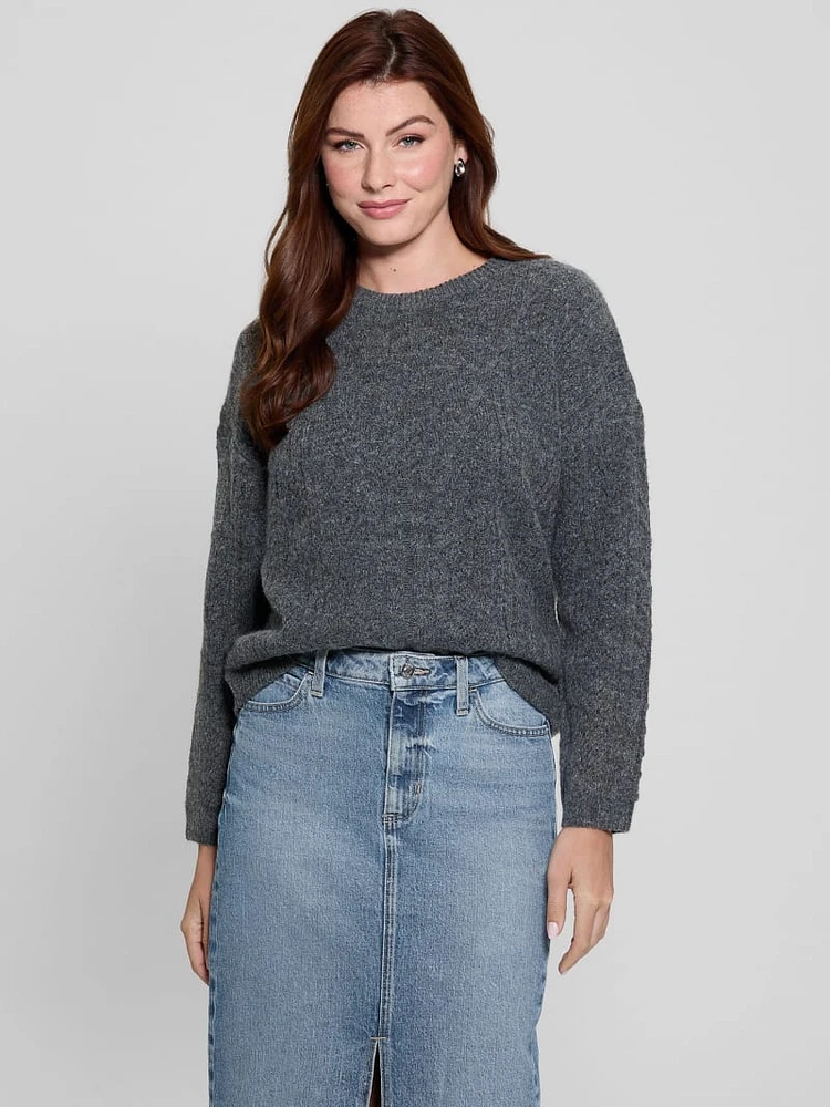 Sylvie Alpaca-Blend Pointelle Sweater