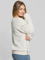 Elliss Rhinestone Wool-Blend Chain Sweater