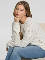 Elliss Rhinestone Wool-Blend Chain Sweater