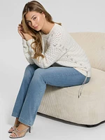 Elliss Rhinestone Wool-Blend Chain Sweater