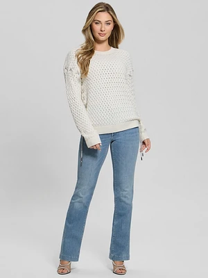 Elliss Rhinestone Wool-Blend Chain Sweater