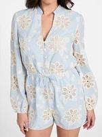 Hazel Embroidered Eyelet Romper