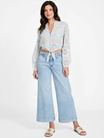 Hazel Embroidered Eyelet Top