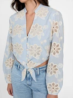 Hazel Embroidered Eyelet Top