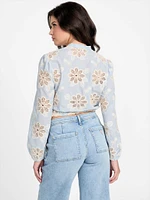 Hazel Embroidered Eyelet Top
