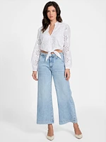 Hazel Embroidered Eyelet Top