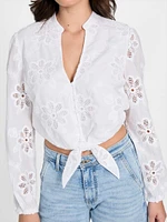 Hazel Embroidered Eyelet Top