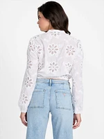 Hazel Embroidered Eyelet Top
