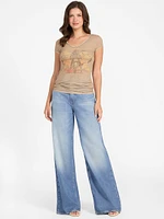 Moto Printed V-Neck Tee