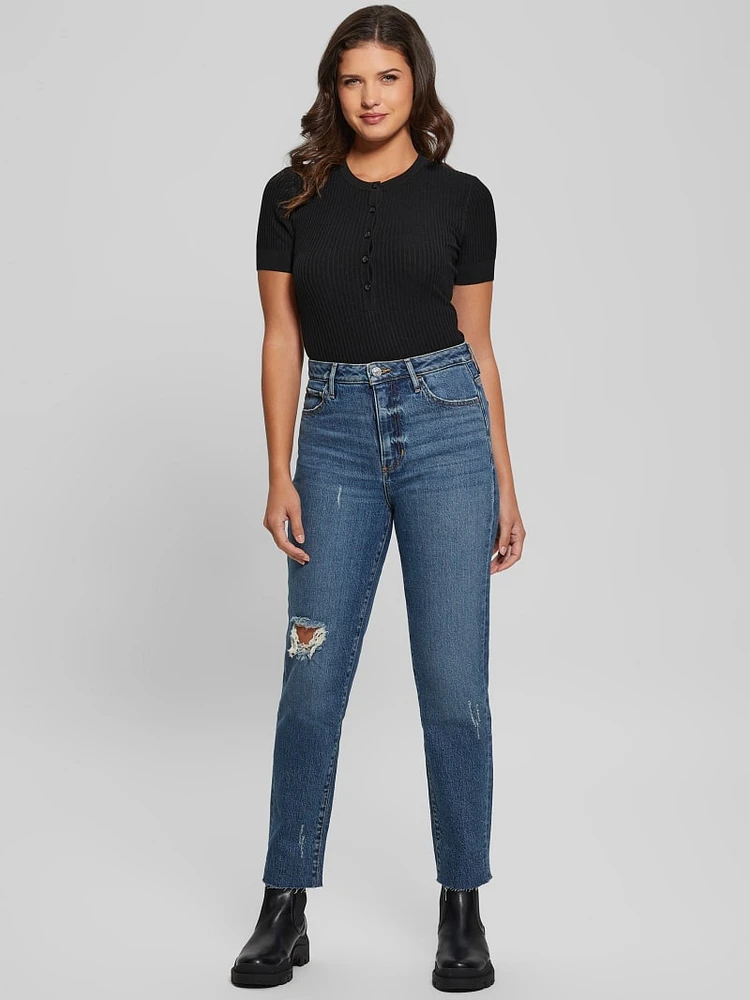 Eco Distressed Mom Jeans