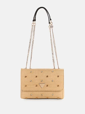 Giully II Raffia Rhinestone Convertible Bag