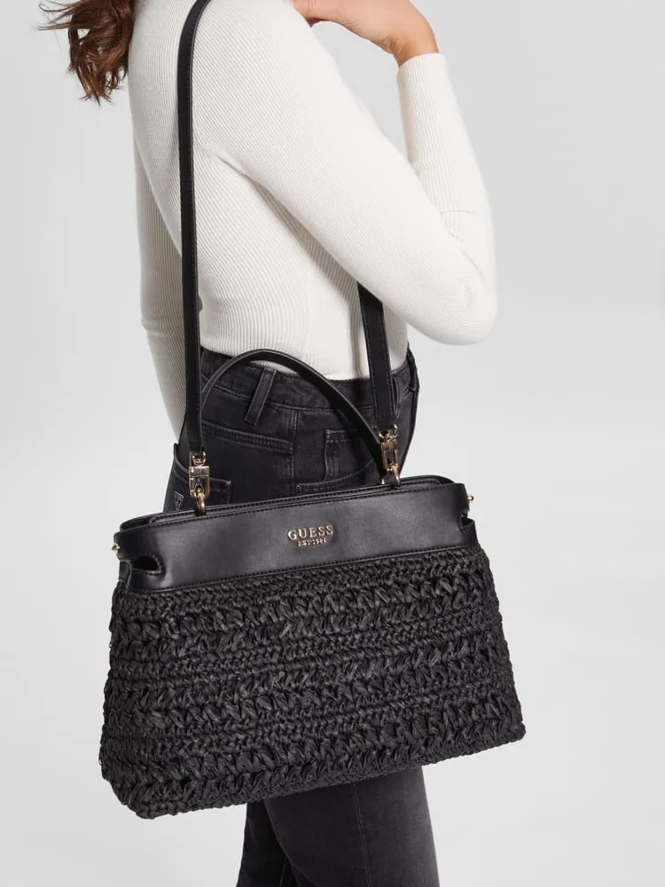 Liguria Crochet Straw Satchel