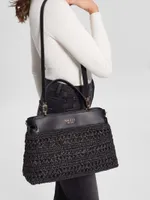 Liguria Crochet Straw Satchel