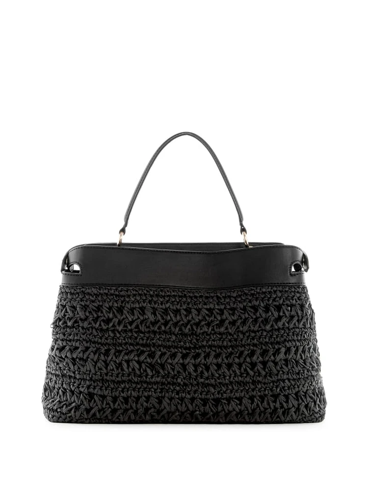 Liguria Crochet Straw Satchel