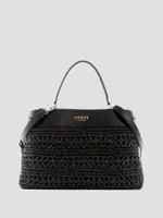 Liguria Crochet Straw Satchel