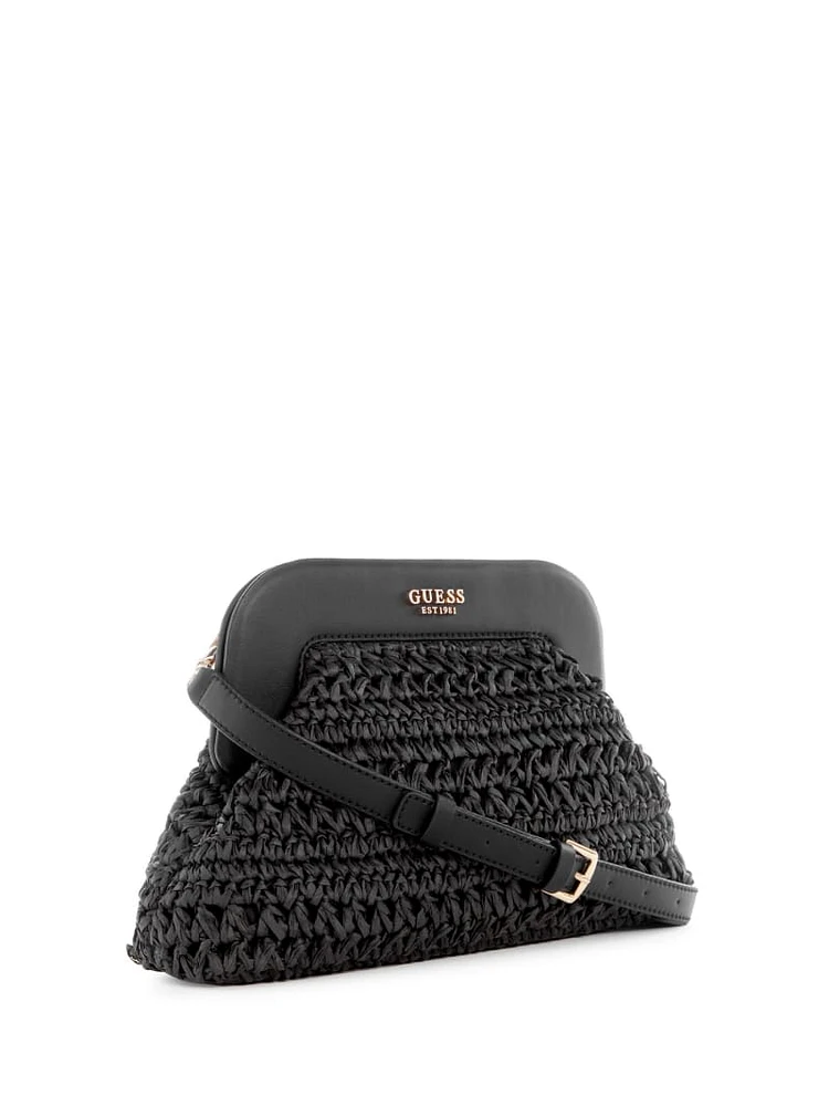 Liguria Crochet Straw Frame Clutch