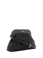 Liguria Crochet Straw Frame Clutch