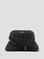 Liguria Crochet Straw Frame Clutch