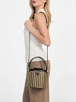 Atalia Raffia Crossbody Bucket Bag