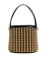 Atalia Raffia Crossbody Bucket Bag