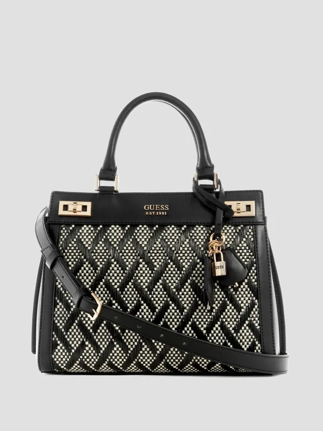 GUESS cross body bag Katey Luxury Satchel Natural / Black | Buy bags,  purses & accessories online | modeherz