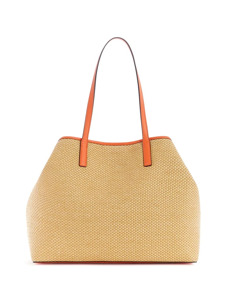 Vikky Raffia Stripe Large Tote