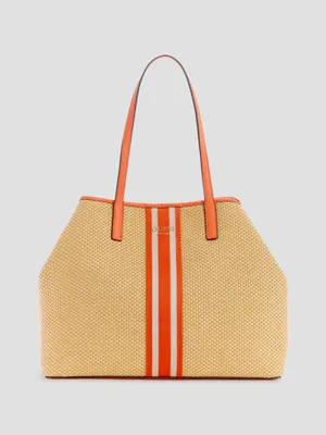 Vikky Raffia Stripe Large Tote