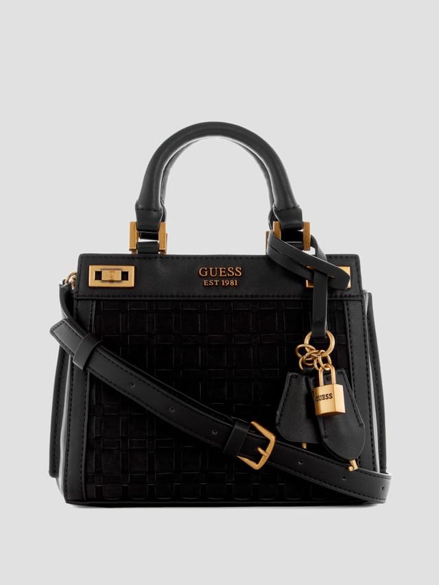 GUESS Katey Jacquard Logo Mini Satchel