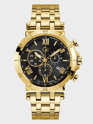 Gc Gold-Tone and Black Chronograph Watch