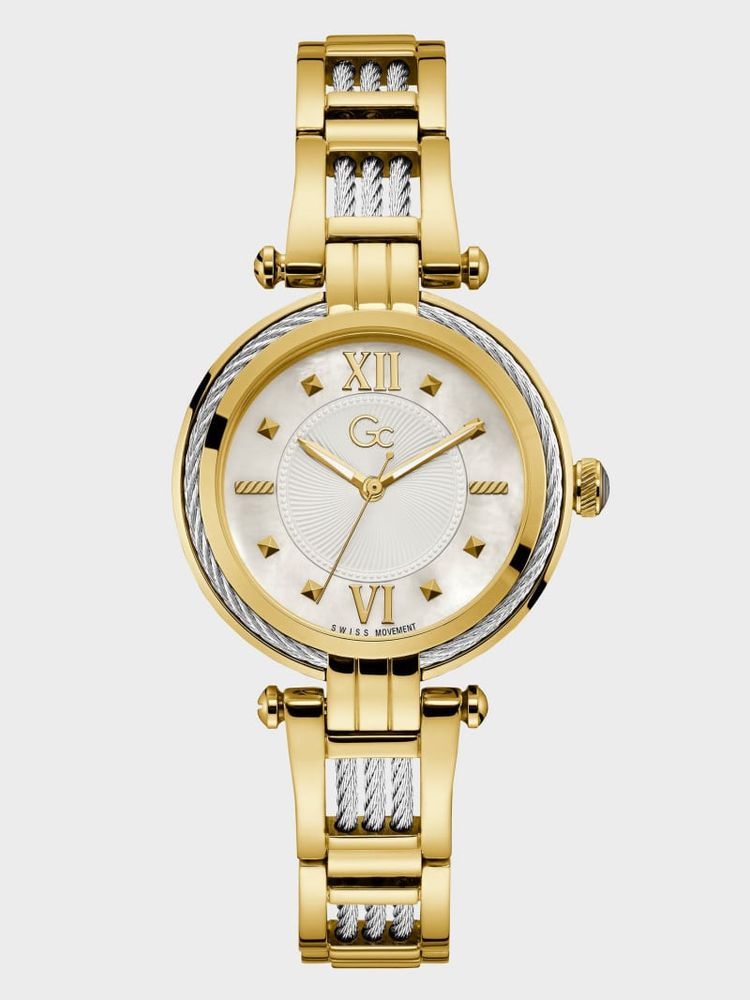 Gc Gold-Tone Cable Twist Analog Watch