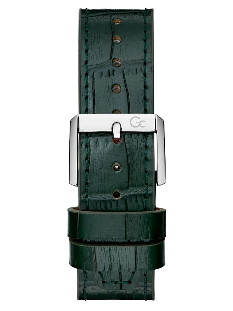 Green Leather Chronograph Watch