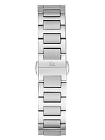 Silver-Tone and Black Chronograph Watch
