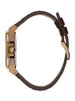 Gc Green and Leather Chronograph Watch