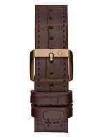 Gc Green and Leather Chronograph Watch