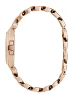 Gc Rose Gold-Tone and Crystal Chain-Link Analog Watch