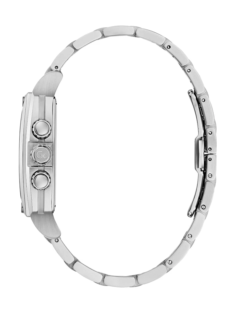 Silver-Tone Square Multifunction Watch