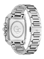 Silver-Tone Square Multifunction Watch