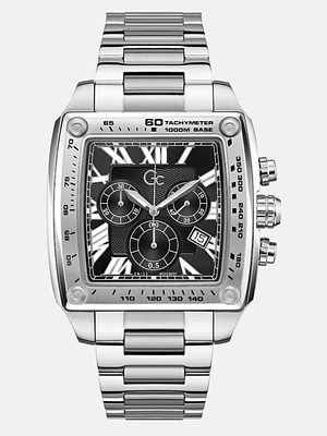 Silver-Tone Square Multifunction Watch