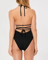 Ribbed Strappy Cutout One-Piece Swimsuit