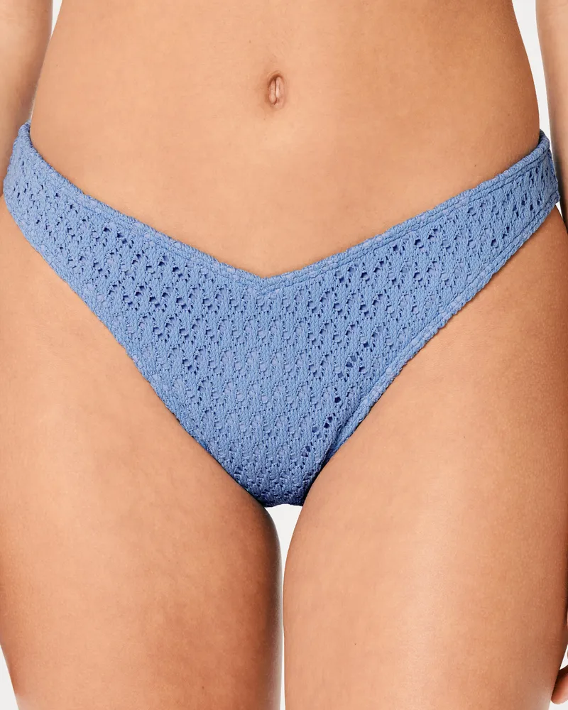 High-Leg Crochet Cheeky Bikini Bottom