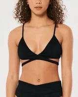 Ribbed Wrap Triangle Bikini Top