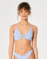 High Apex Smocked Underwire Bikini Top