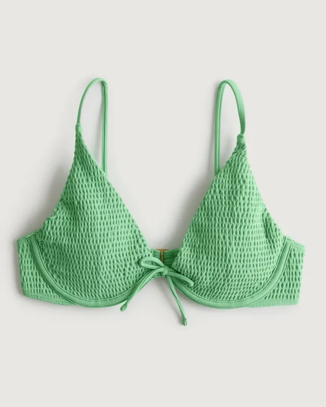 Hollister stretch bustier crop top in green gingham - ShopStyle