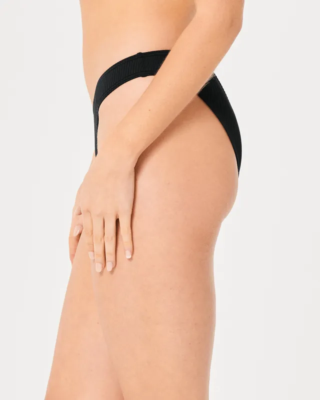 Hollister Ribbed High-Leg Cheeky Bikini Bottom