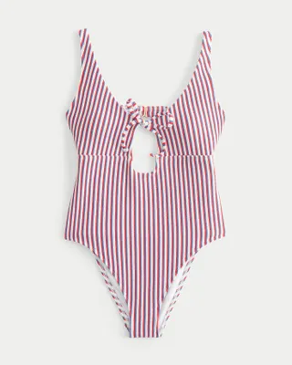 Scrunch-Ribbed One-Piece Swimsuit