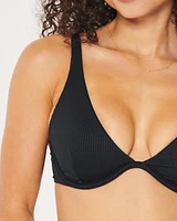 High Apex Ribbed Underwire Bikini Top