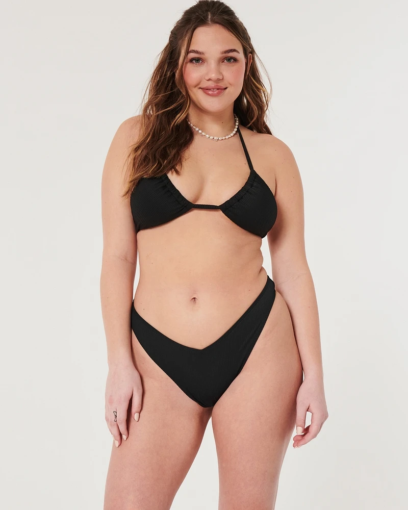 Ribbed High-Leg V-Waist Cheekiest Bikini Bottom