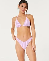 Scrunch Ribbed V-Front High-Leg Cheeky Bikini Bottom