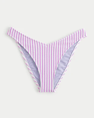 Scrunch Ribbed V-Front High-Leg Cheeky Bikini Bottom