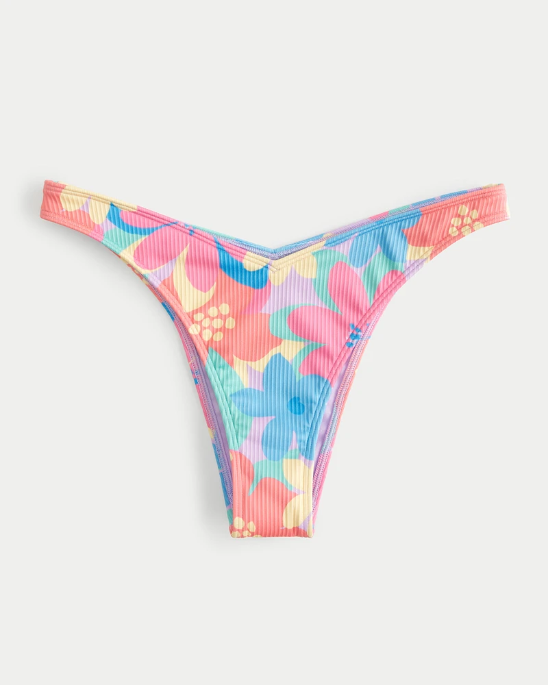 Ribbed V-Front High-Leg Cheekiest Bikini Bottom